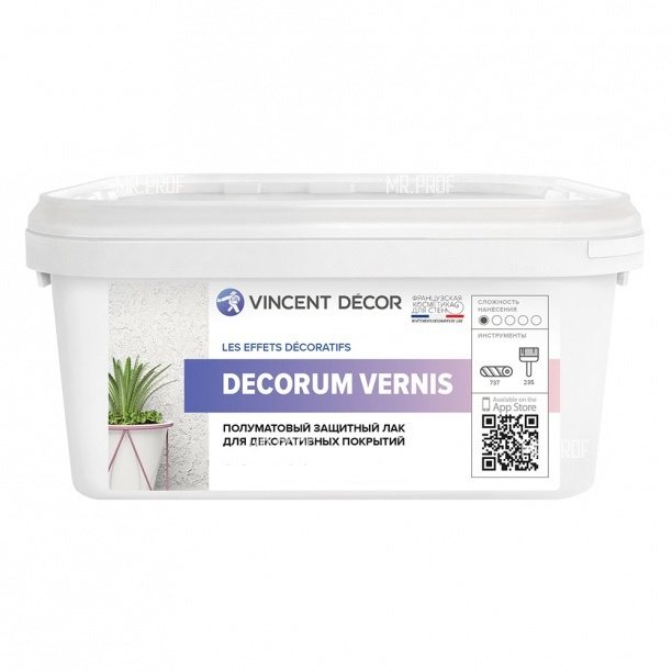 Защитный лак полуматовый Decorum Vernis Vincent Decor 1 л