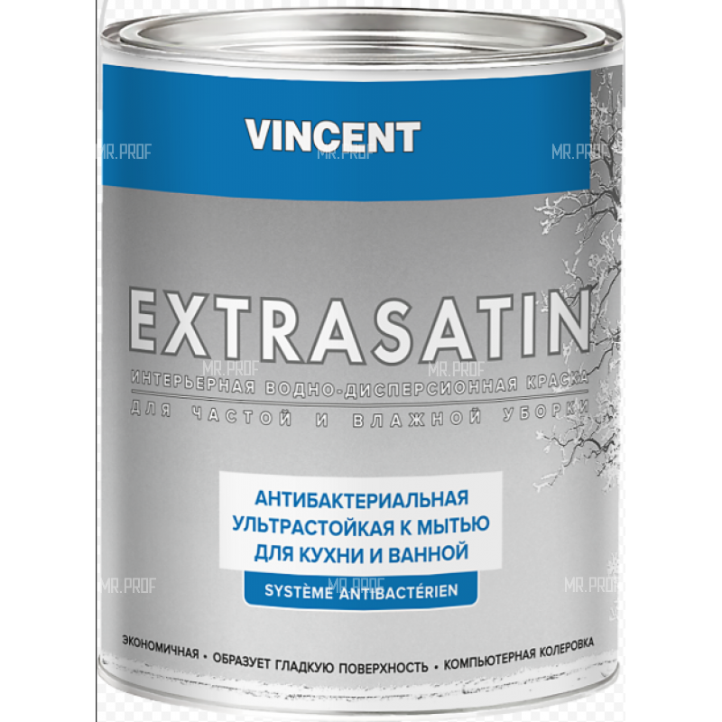 Краска интерьерная моющаяся Vincent Extrasatin 2.25 л