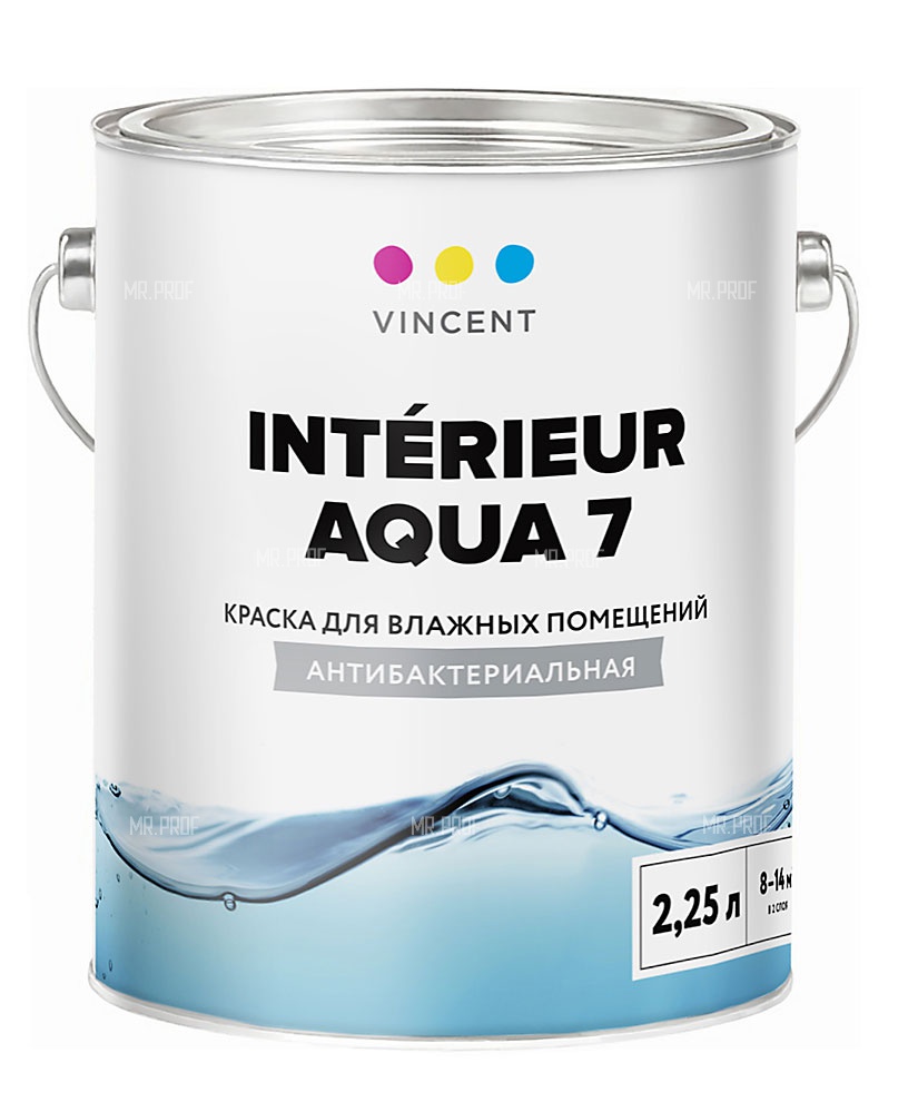 Краска интерьерная моющаяся Vincent Interieur Aqua 7, 2,25 л