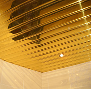Реечный потолок золото Албес "Немецкий дизайн" AN85/A открытый стык, раскладка золото
